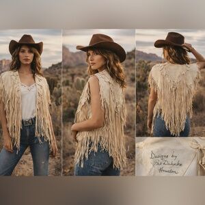 Cream Fringe Cape